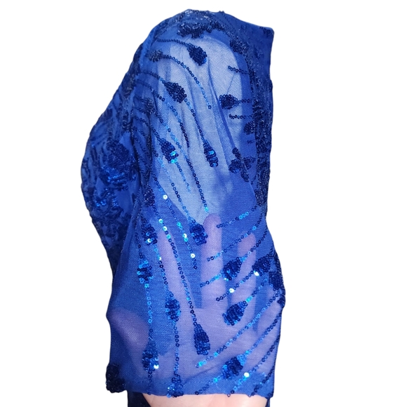 XUIBOL Mermaid Hem Sequin Prom or Cocktail Blue Dress Size XXL - Picture 6 of 16